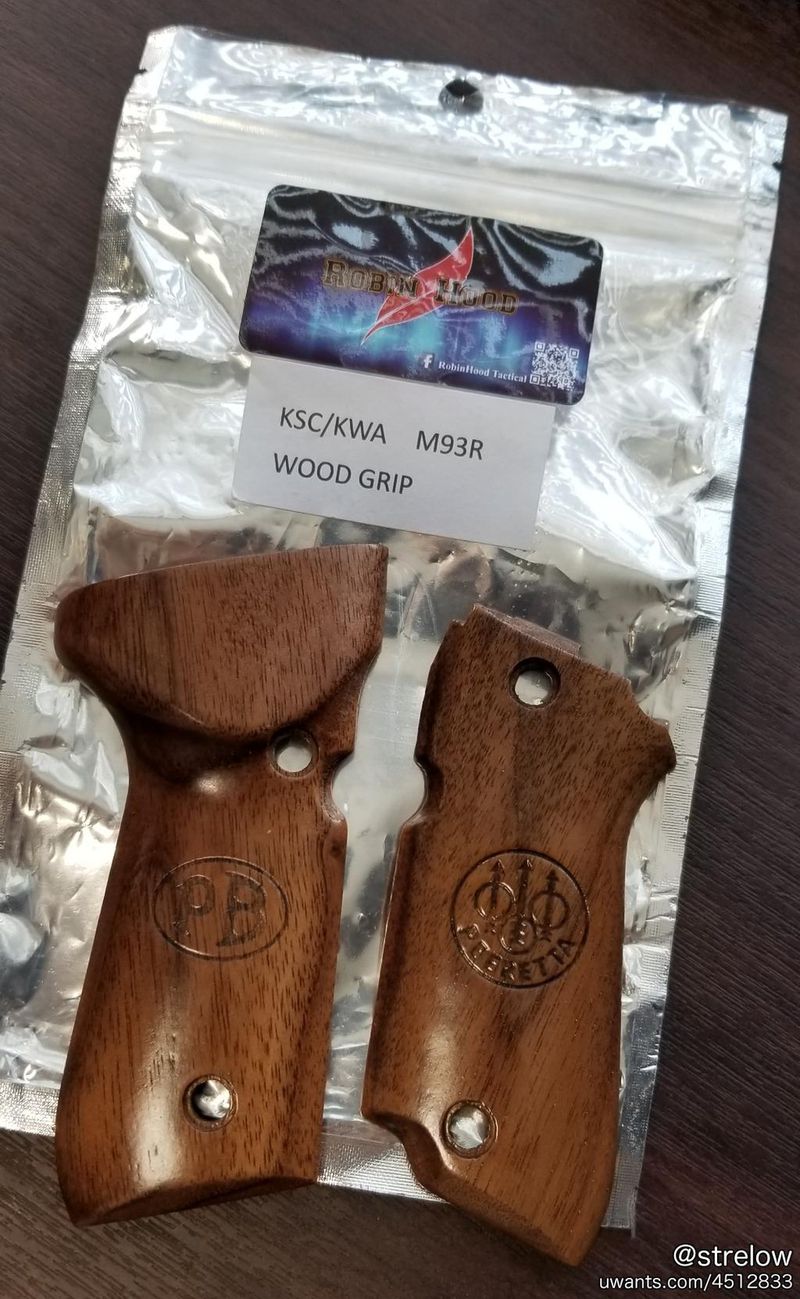 Robin hood KSC M93R-Ⅱ システム7用木製グリップ ベレッタ
