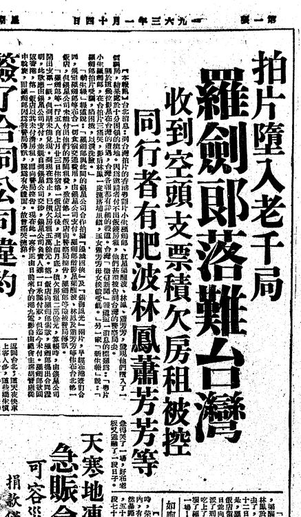 五六十年代的粵語片男星 羅劍郎 - 香港懷舊文化 - Uwants.com