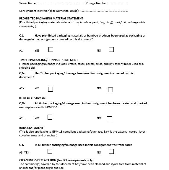 關於澳洲的packing declaration - 服務行業 - Uwants.com